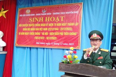THCS Nguyễn Huệ tổ chức buổi Sinh hoạt truyền thống nhân kỷ 78 năm ngày Thành lập Quân đội nhân dân Việt Nam